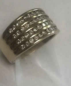 Vintage 10k Solid Yellow Gold Ring Genuine Natural Diamonds Paved 1 Carat Size8 - Picture 1 of 5