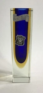 Alessandro Mandruzzato, Sommerso Rectangular Vase, Nice Cased Blue, Amber Clear - Picture 1 of 6