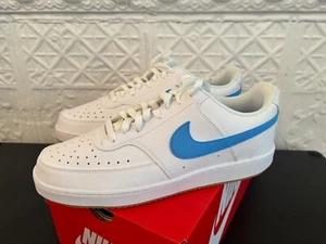 Nike Court Vision Low Men's Sneakers White/Gum Yellow/University Blue Size 11 - Picture 1 of 5
