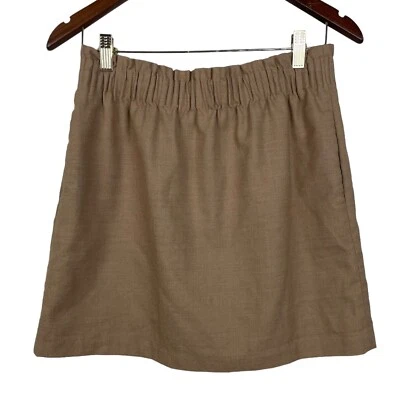 J. Crew Size 6? Wool Blend A-Line Skirt Camel Tan Brown Elastic Waist Academia - Image 1 of 4