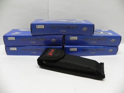 Frost Cutlery 5 Pc Delta Ranger Black 15-208B 4.25'' Closed Lock Back 5 Sheaths - Image 1 of 4
