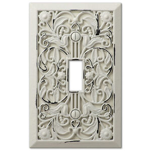 Arabesque Filigree Antique White Switch Plate Outlet Cover Wall Switch Plates