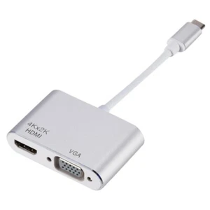 USB-C to HDMI / VGA Converter Adapter 4K Screen Mirror Extend Graphics Card - Picture 1 of 8