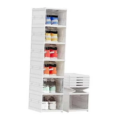 Shoe Storage Organizer Box 6-Tier Foldable Collapsible Stackable Shoe Rack  - Image 1 of 4