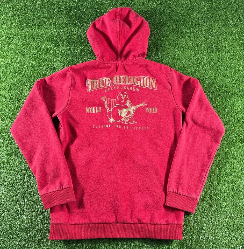 Y2K True Religion Graphic Sweatshirt Hoodie Red Women's Size Large Streetwear - Image 1 of 4