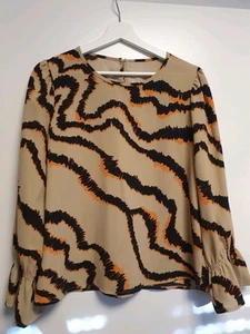 7/8 Ärmel Bluse Only Sasha Safari Gemustert Wild Gr. M - Bild 1 von 7