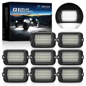 MICTUNING 8 Pods Q1 White LED Rock Lights Underglow Light for Truck SUV UTV Boat - Picture 1 of 9
