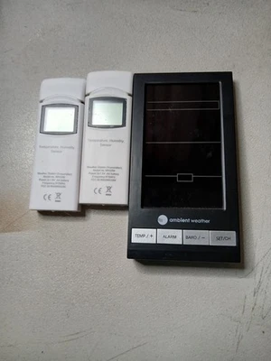 Ambient Weather  ( Receiver) Model WS-2801A &2 Temperature  Humi Sensor's - Image 1 of 4