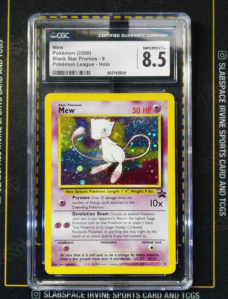2000 POKEMON LEAGUE #9 BLACK STAR PROMO MEW HOLO SWIRL  CGC 8.5 - Image 1 of 2