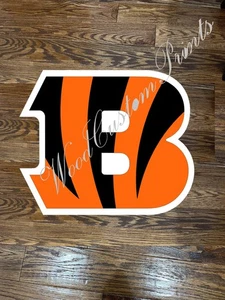 NFL Cincinnati Bengals 3D Logo Holzschild 18" Wanddeko Handarbeit Partyschild - Bild 1 von 2
