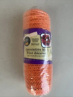 Crafter's Square Decorative Mesh Ribbon, 5 yd. Roll Orange - Image 1 of 3