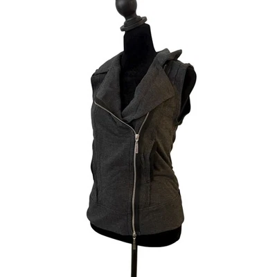 Chaleco Chaqueta Sin Mangas Cola Dura Para Mujer XS Gris Moto Chic Motociclista Asimétrico NUEVO Foto 1 de 4