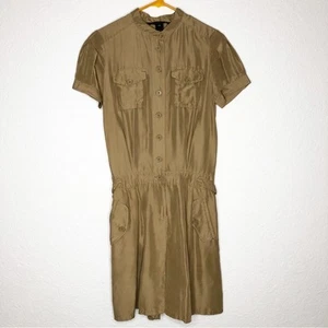 Marc by Marc Jacobs brown silk button front safari utility romper Extra Small XS - Picture 1 of 16