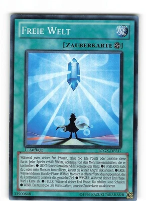 Yugioh FREIE WELT , lcgx-de217 Super Rare deutsch Excellent 1. Auflage - Bild 1 von 2