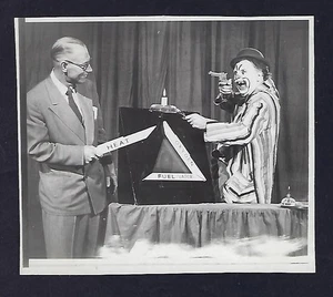 c1950's Photo Clown, Stop Fire The Fifth Horseman, 3 3/4" x 4 1/4" - Picture 1 of 2