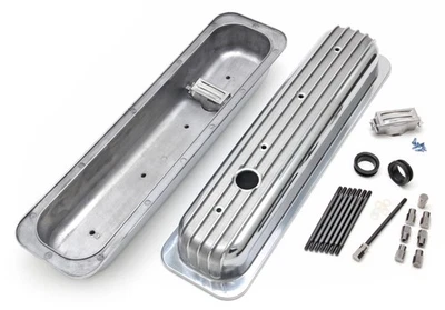 Transdapt 6607 Finned Style Retro Valve Covers Short For 1987-99 Chevy 5.0/5.7L - Image 1 of 4