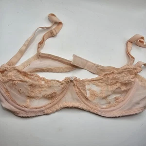 Vintage Jezebel 423 Renee of Hollywood BH transparente Spitze UW 34 A rosa USA - Bild 1 von 7