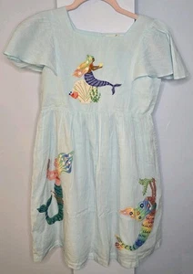 Mini Boden Blue Mermaid Dress Cotton Size 11 - 12Y  - Picture 1 of 10
