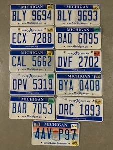 Menge 11 Michigan Nummernschilder Pure Michigan Blue Bar Handwerk Kunst - Bild 1 von 1