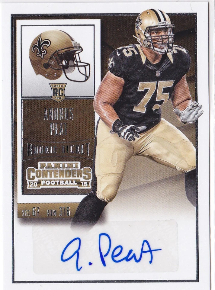 2015 Andrus Peat Contenders   Auto  RC     #174 (A2749) - Image 1 of 1