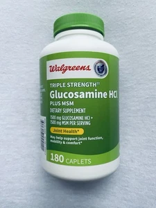 Walgreens Triple Strength Glucosamine HCl Chondroitin Sulfate 180 Caps Exp 8/28 - Picture 1 of 3