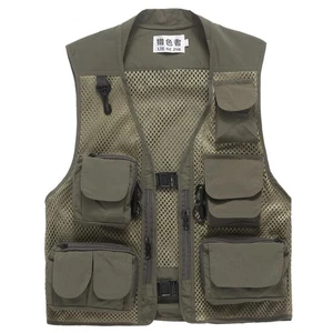 Men Mesh Fishing Vest Photography Jacket Boating Waistcoat Gilet Camping new - Picture 1 of 15