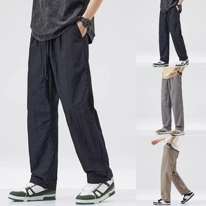 Fashionable Men's Baggy Gym Pants with Drawstring Suitable for Daily Wear - Picture 1 of 24