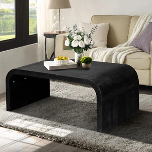 Farmhouse Vintage Crafts Coffee Table,Curved Art Deco Design, Easy Assembly, 48 - Picture 1 of 11