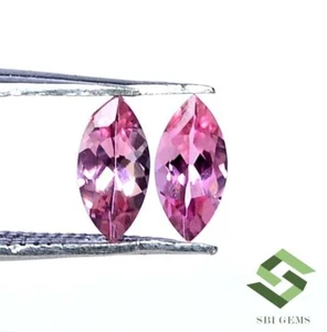 Natural Pink Tourmaline Marquise Cut Pair 7x3.50 mm 0.77 CTS Loose Gemstones - Picture 1 of 5