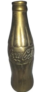 Iconic Solid Brass Coca Cola Soda Pop Art Sculpture 7.25'' Bottle Collectible - Picture 1 of 6