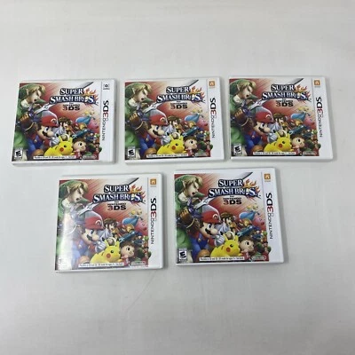 Lot of 5 Super Smash Bros 3DS Cases and Manuals (Nintendo 3DS) (NO GAMES) - Image 1 of 4