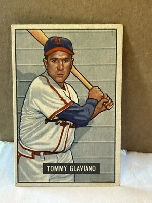 1951 bowman baseball Card # 301 Tommy Glavlano Ref# 106   ROOKIE CARD - Image 1 of 2
