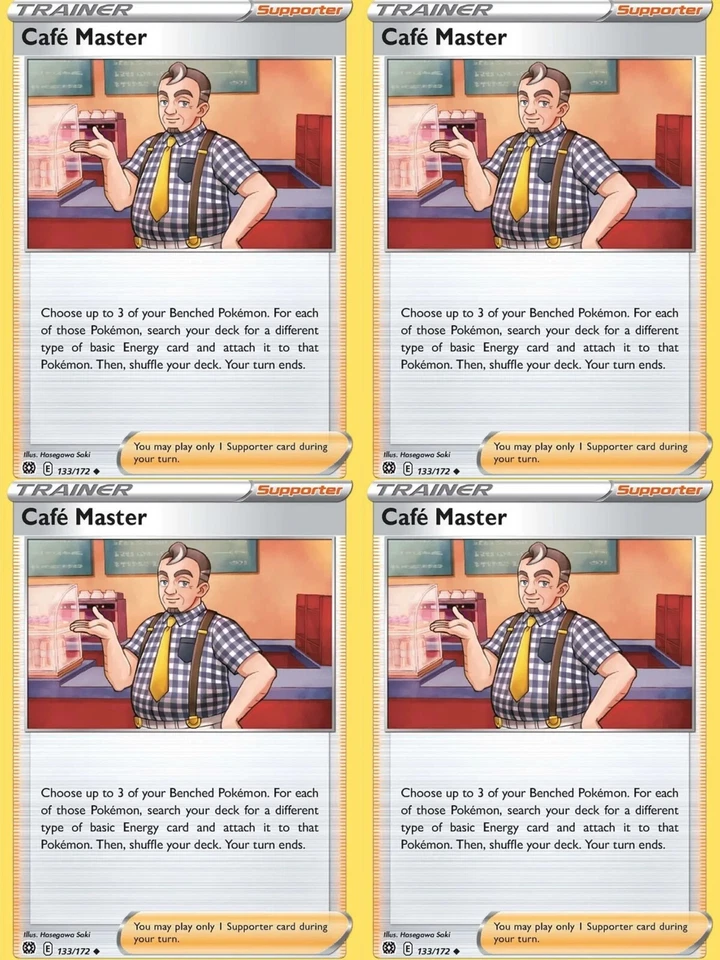 4x Pokemon Cafe Master Playset Trainer Card 133/172 Brilliant Stars NM - Image 1 of 1