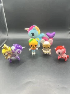 Tokidoki Unicorno & Friends Figures Lot Of 4 plus Bonus Mermicorno 4" plush - Picture 1 of 10