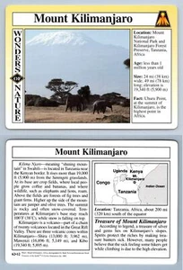 Mount Kilimanjaro #21.13 - Wonders Of Nature Treasures Of The Earth Grolier Card - Picture 1 of 1