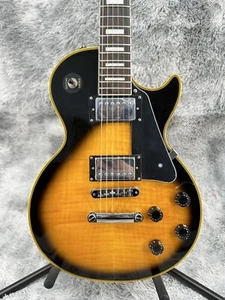 Custom yellow BK electric guitar black protective plate 2H pickup silver hardwa - Imagen 1 de 11