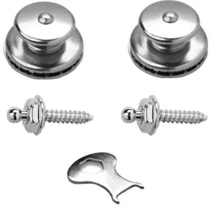 Loxx Music Box Standard Guitar Strap Lock Set, Chrome - Picture 1 of 3