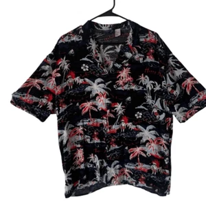 Camisa de surf usada para hombre dividida por H&M Surfing Santa Navidad con botones Surf's Up - Imagen 1 de 16