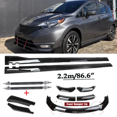 For Nissan Versa Note Front Bumper Spoiler Body Kit /Side Skirt/Strut Glossy - Изображение 1 из 4