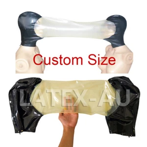 Latex Double Hood with Breathing Channel Experience Suffocation Rubber Mask - Picture 1 of 3