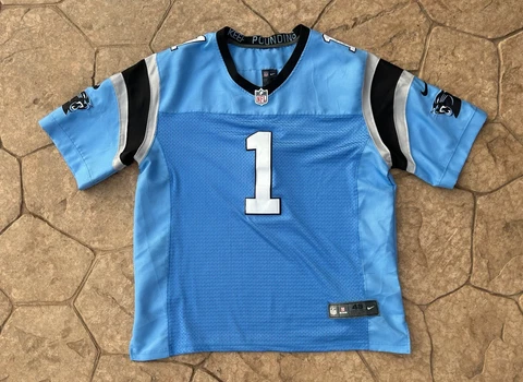 Cam Newton NFL  Carolina Panthers Jersey #1 Keep Pounding Size Large On Field Cover