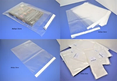 25 Clear 12 x 15 Resealable Poly bags Uline self-seal adhesive lip 1.5 Thick - Image 1 of 4