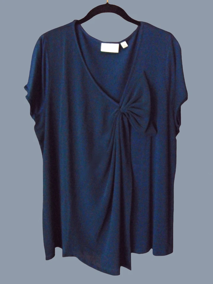 BLUSA EDITION BY ERIN FETHERSTON CON LAZO DRAPEADO, BUSTO APROXIMADAMENTE 44", TALLA 1X, NUEVA SIN ETIQUETAS Foto 1 de 2