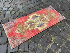 Handmade rug, Bohemian rug, Turkish vintage rug, Small rug | 1,3 x 3,0 ft