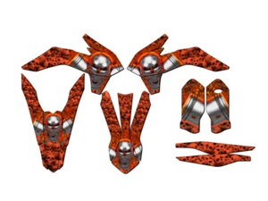 2015-2016 EXC FLAMING GEARHEAD Orange Senge Graphics Kit Compatible with KTM - Picture 1 of 10