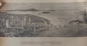 1939 Print of San Francisco Bay area, including bridges and International expo. - Picture 1 of 3