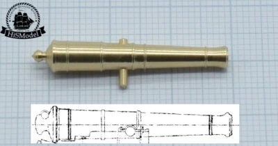 Brass gun barrel 1:100 - 32-pounder long Blomefield typ - Bild 1 von 3