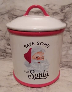 Hallmark "Save Some for Santa" Claus Ceramic Christmas Holiday Cookie Jar w/ Lid - Picture 1 of 7