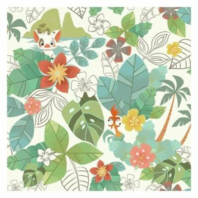 York DI0995 Wallpaper Disney Moana Jungle Unpasted Vintage Wallcoverings - Image 1 of 4