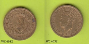 Nigeria / British West Africa 6 Six Pence 1943 (George VI) Coin - Picture 1 of 1